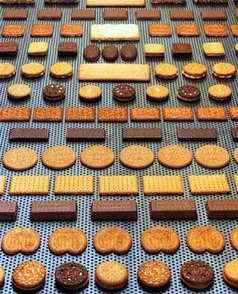 Perforated steel belt conveying cookies